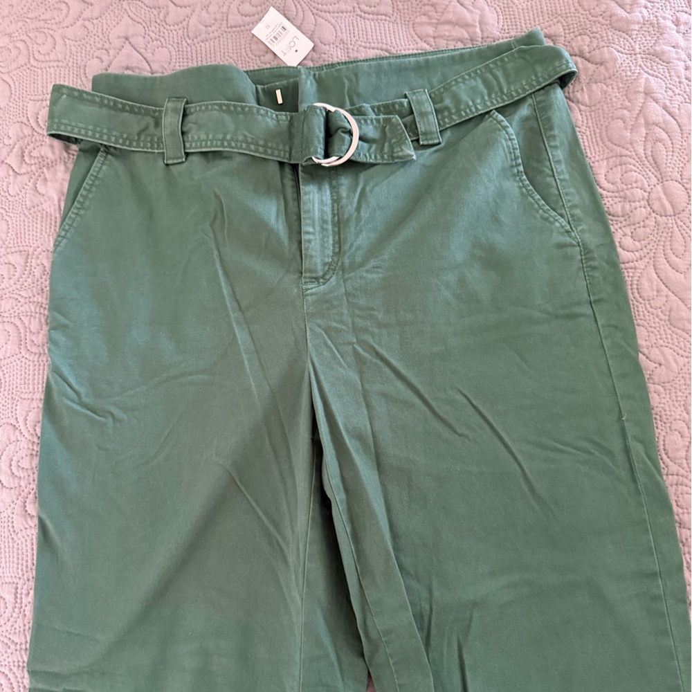 LOFT Green Belted Pants